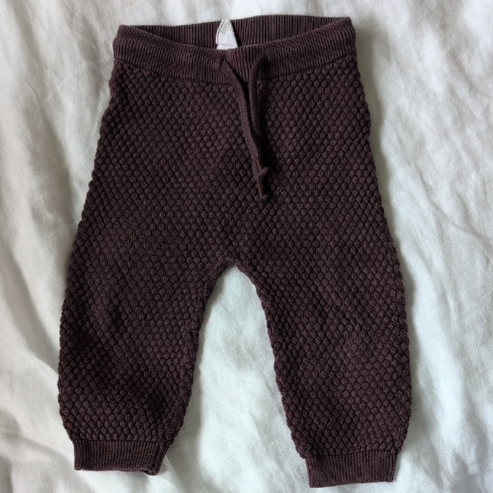 H&M Organic Cotton Textured Pants - Deep Purple